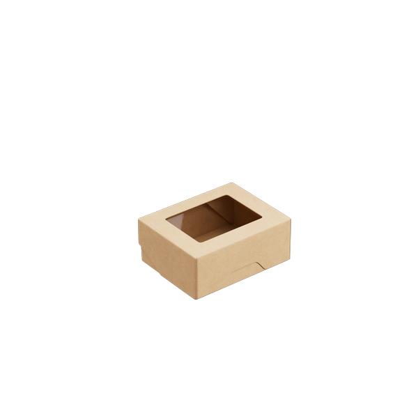 350ml Kraft OneBox with PP Window (PO Lined)