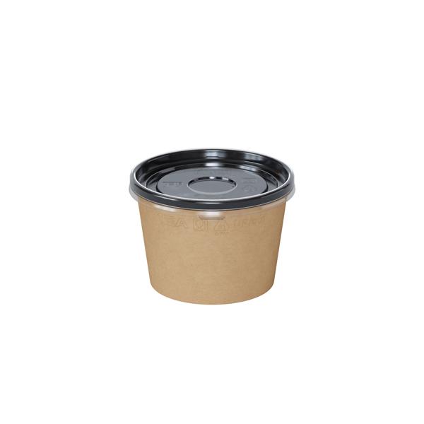 380ml Kraft/Black OneBowl (PO Lined)