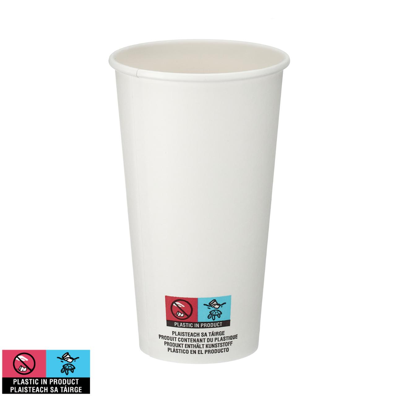 20oz Single Wall Coffee Cup (White)