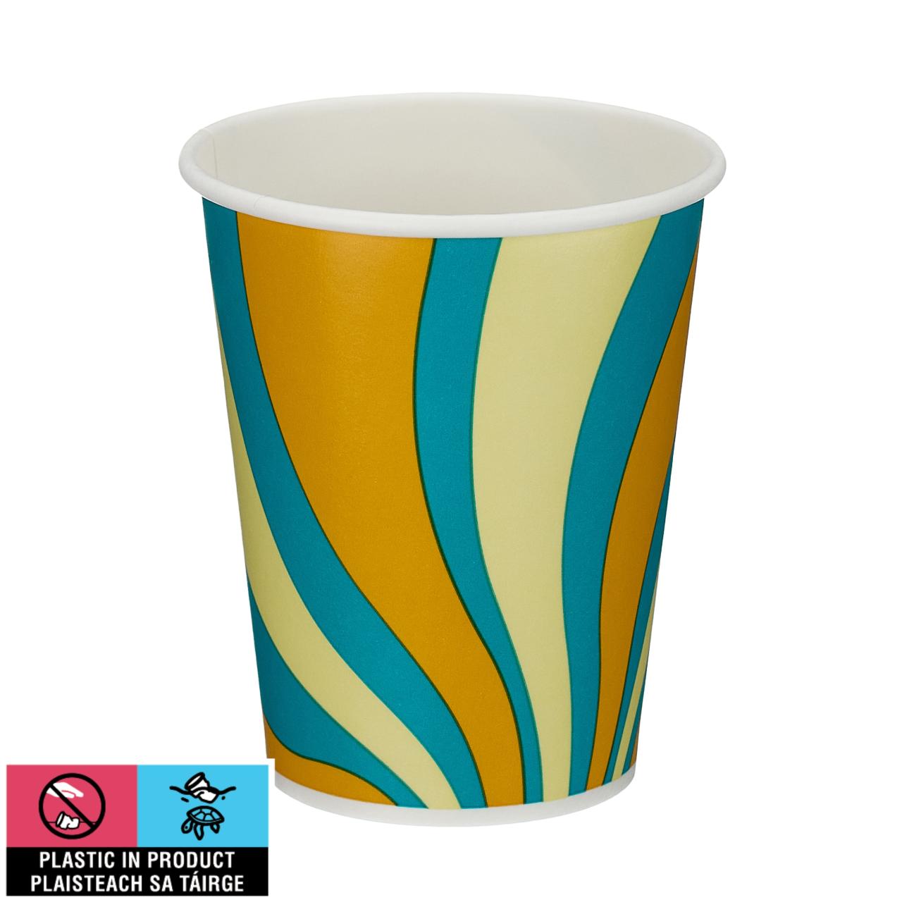 9oz Patterned Single Wall Paper Cold Cup (PE Lined)