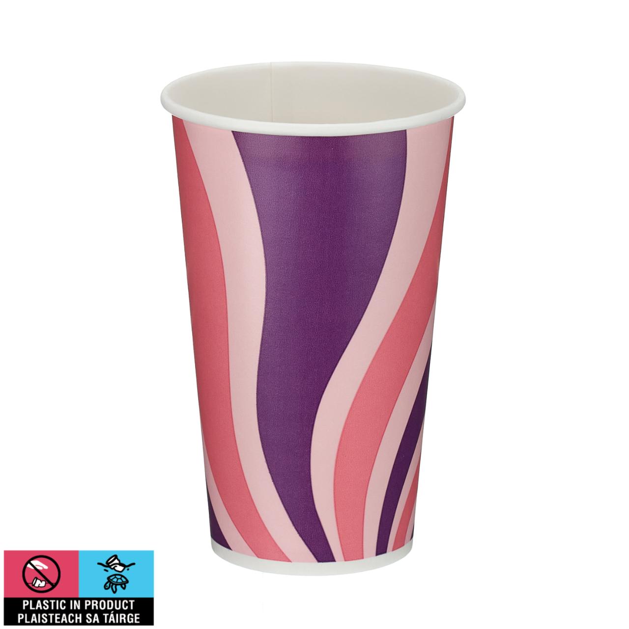 16oz Patterned Single Wall Paper Cold Cup (PE Lined)