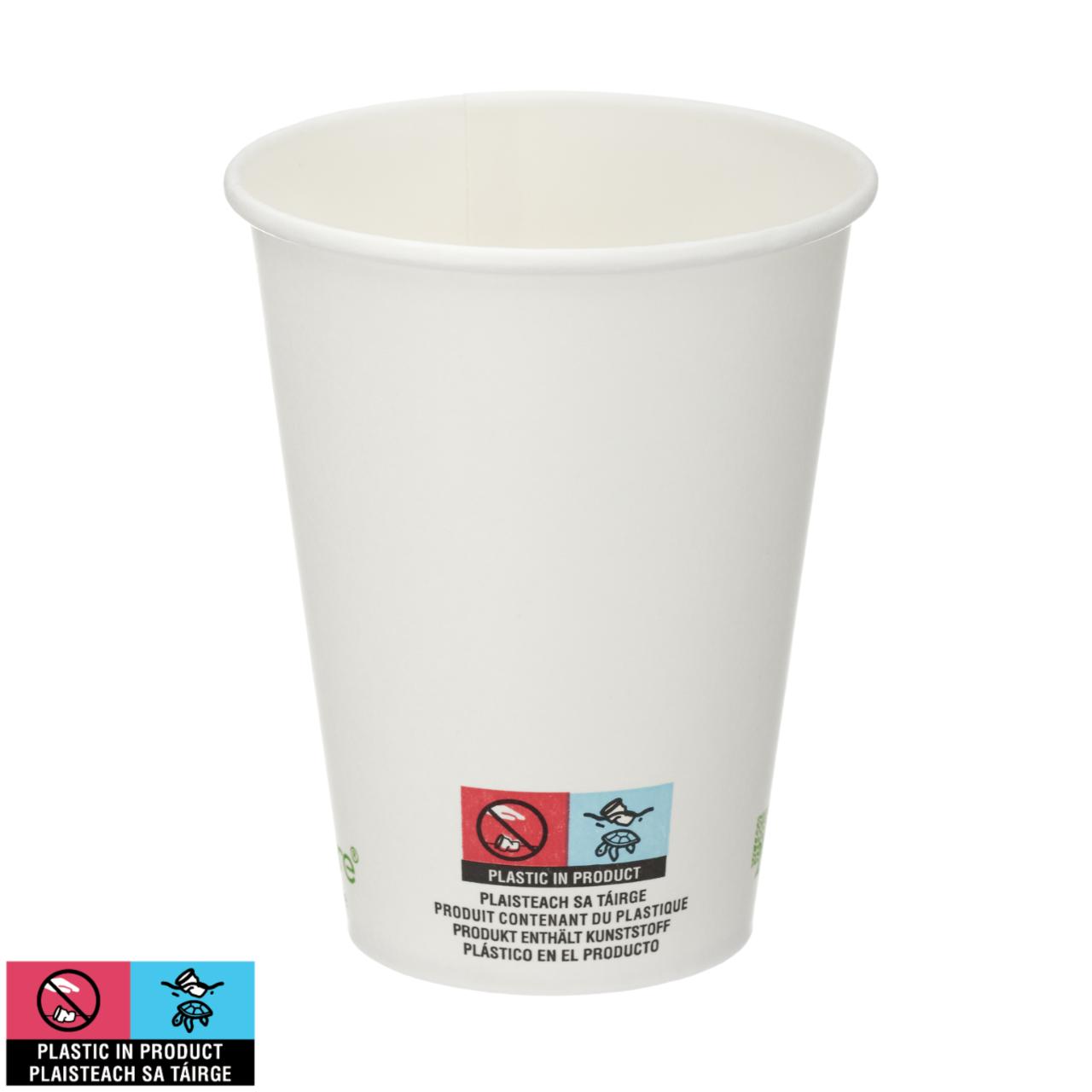 12oz White Single Wall Hot Cup (PLA Lined)