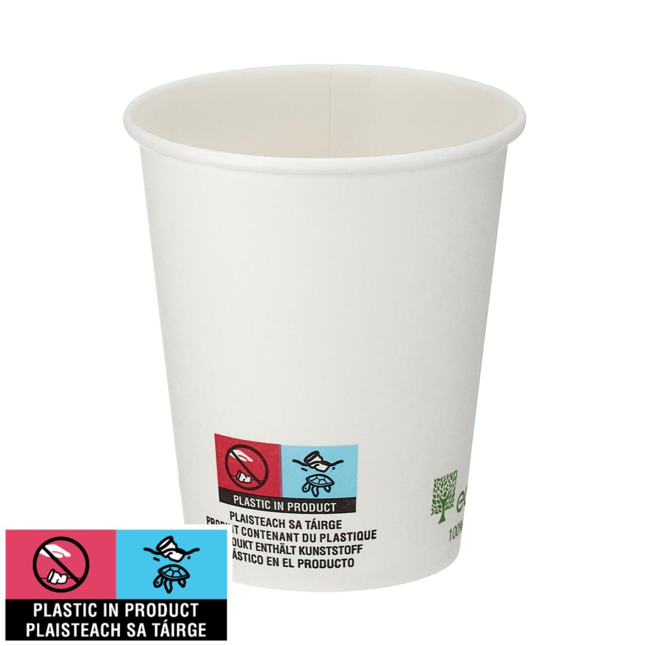 8oz White Single Wall Hot Cup (PLA Lined)