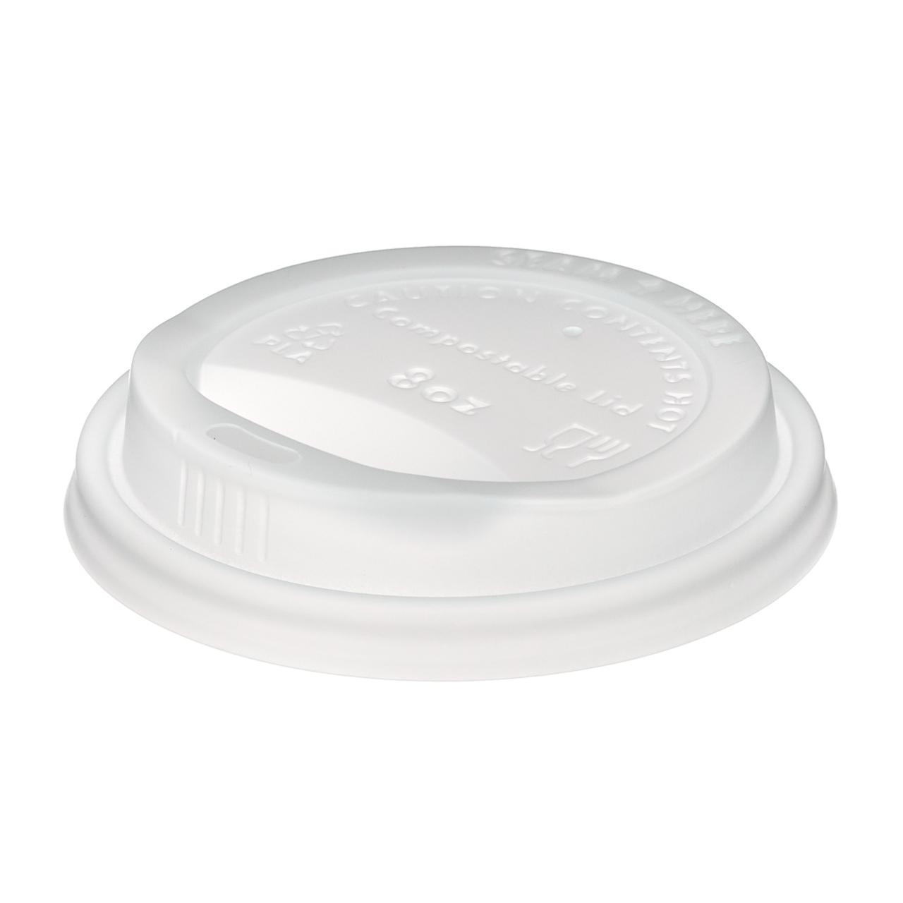 8oz White CPLA Hot Cup Sip Lid