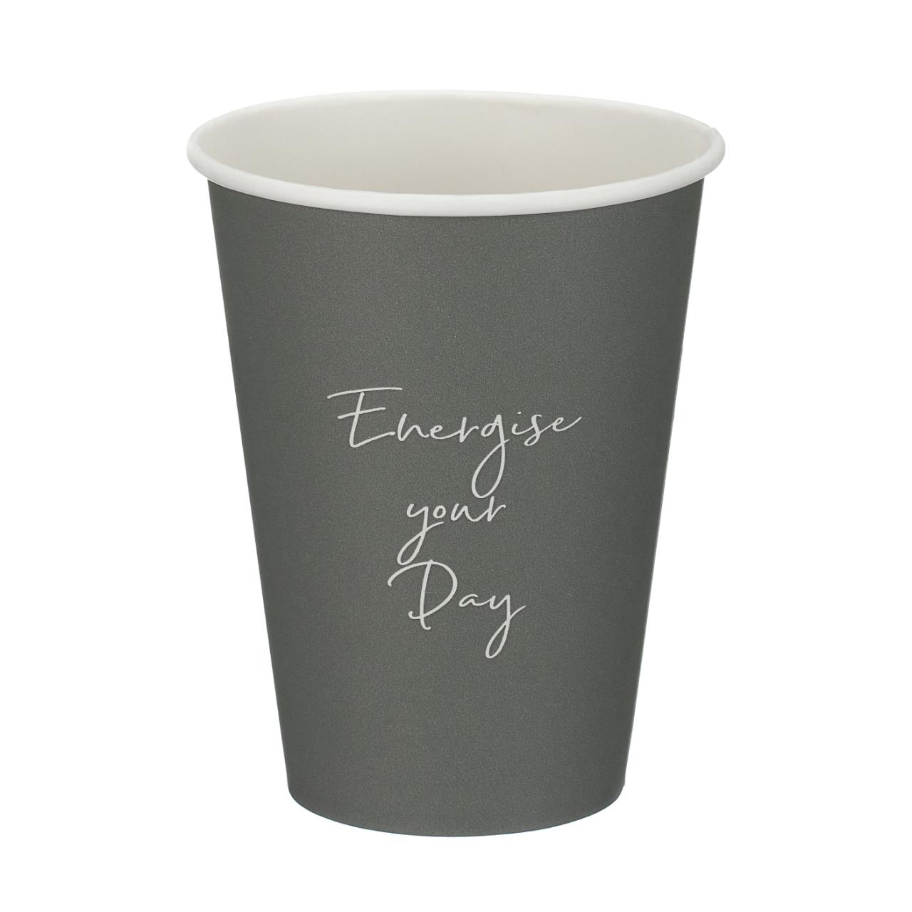 12oz Grey Single Wall Hot Cup (PE Lined)