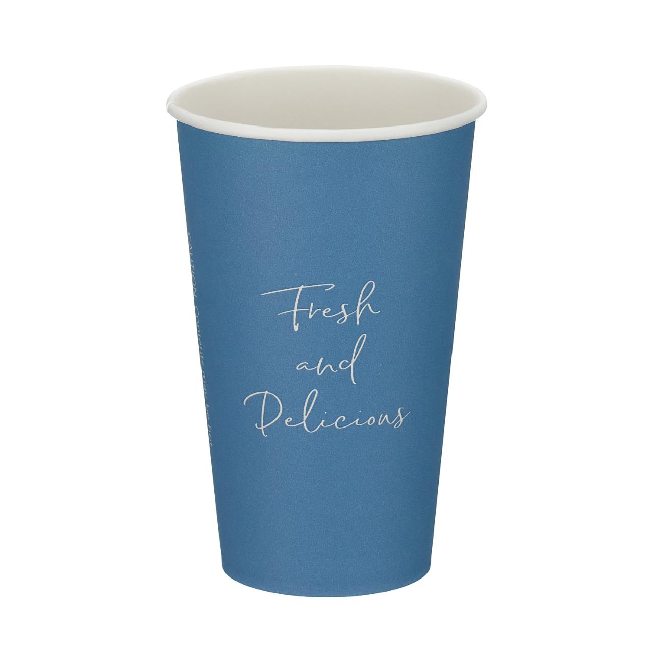 16oz Blue Single Wall Hot Cup (PE Lined)