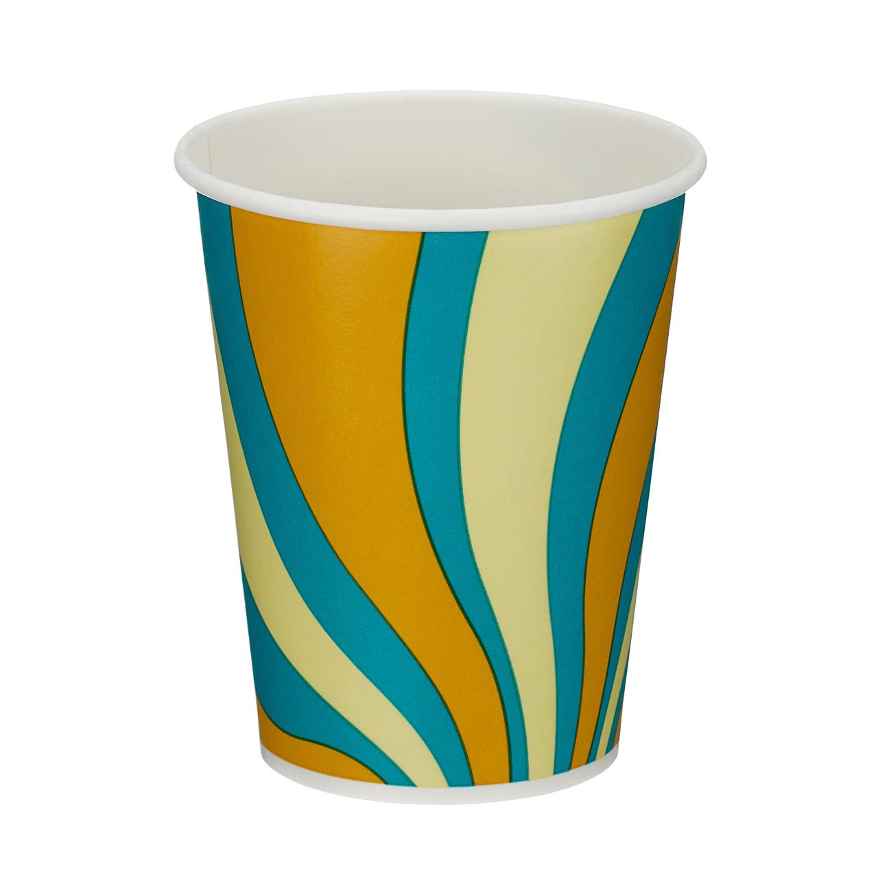 9oz Patterned Single Wall Paper Cold Cup (PE Lined)