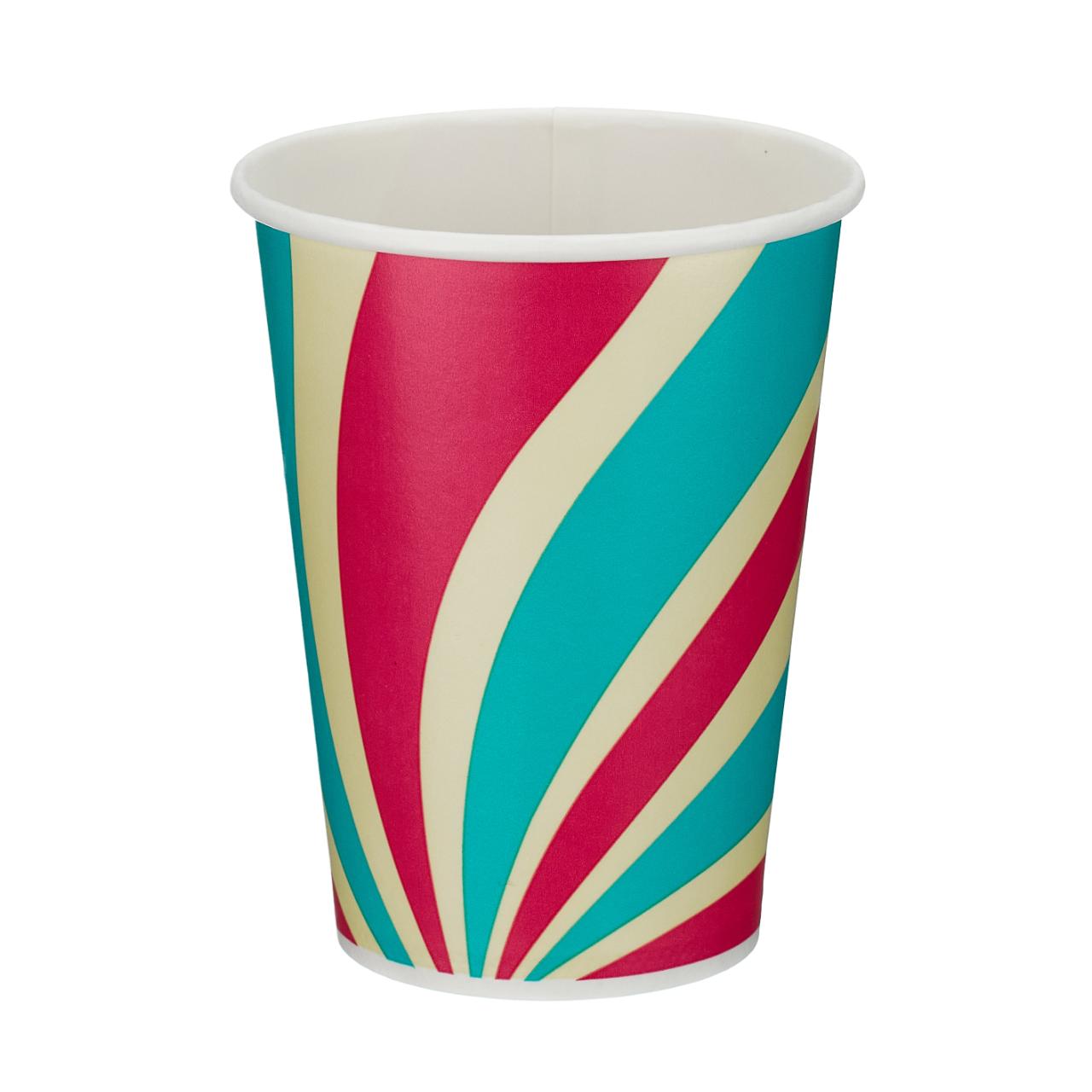 12oz Patterned Single Wall Paper Cold Cup (PE Lined)