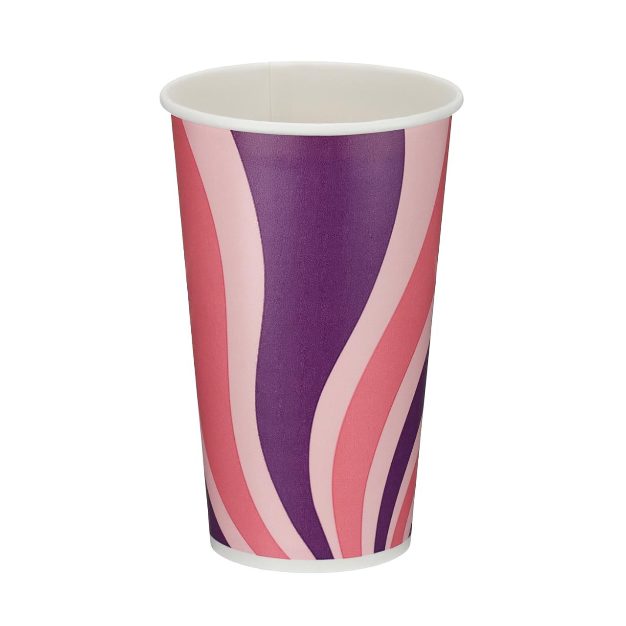 16oz Patterned Single Wall Paper Cold Cup (PE Lined)