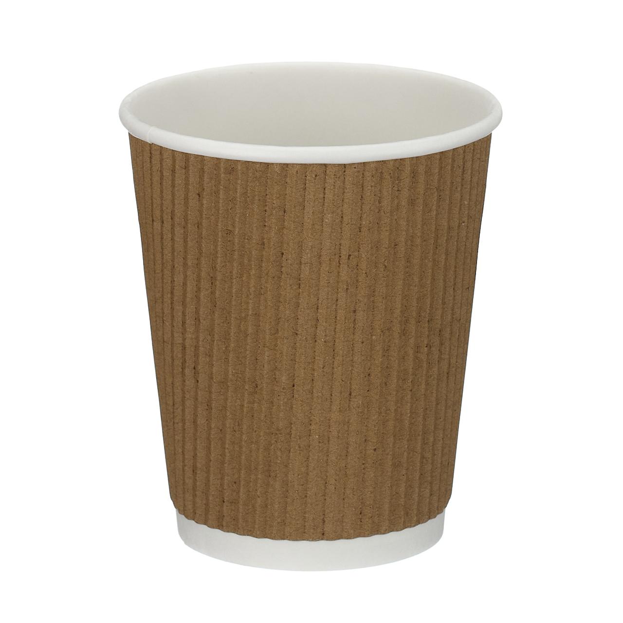 8oz Kraft Ripple Wall Hot Cup (PE Lined)