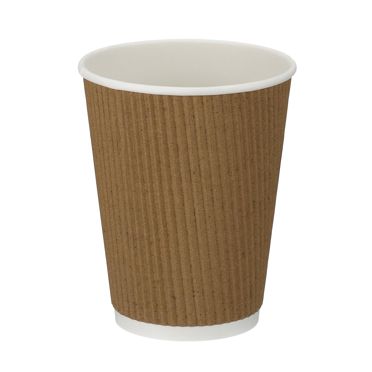 12oz Tall Kraft Ripple Wall Hot Cup (PE Lined)