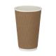 16oz Kraft Ripple Wall Hot Cup (PE Lined)