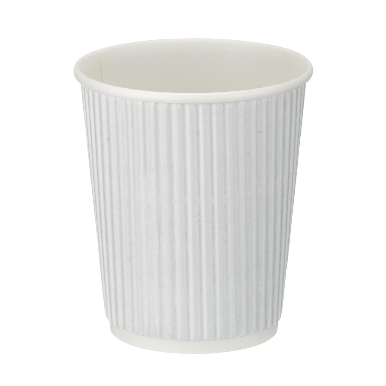 8oz White Ripple Wall Hot Cup (PE Lined)