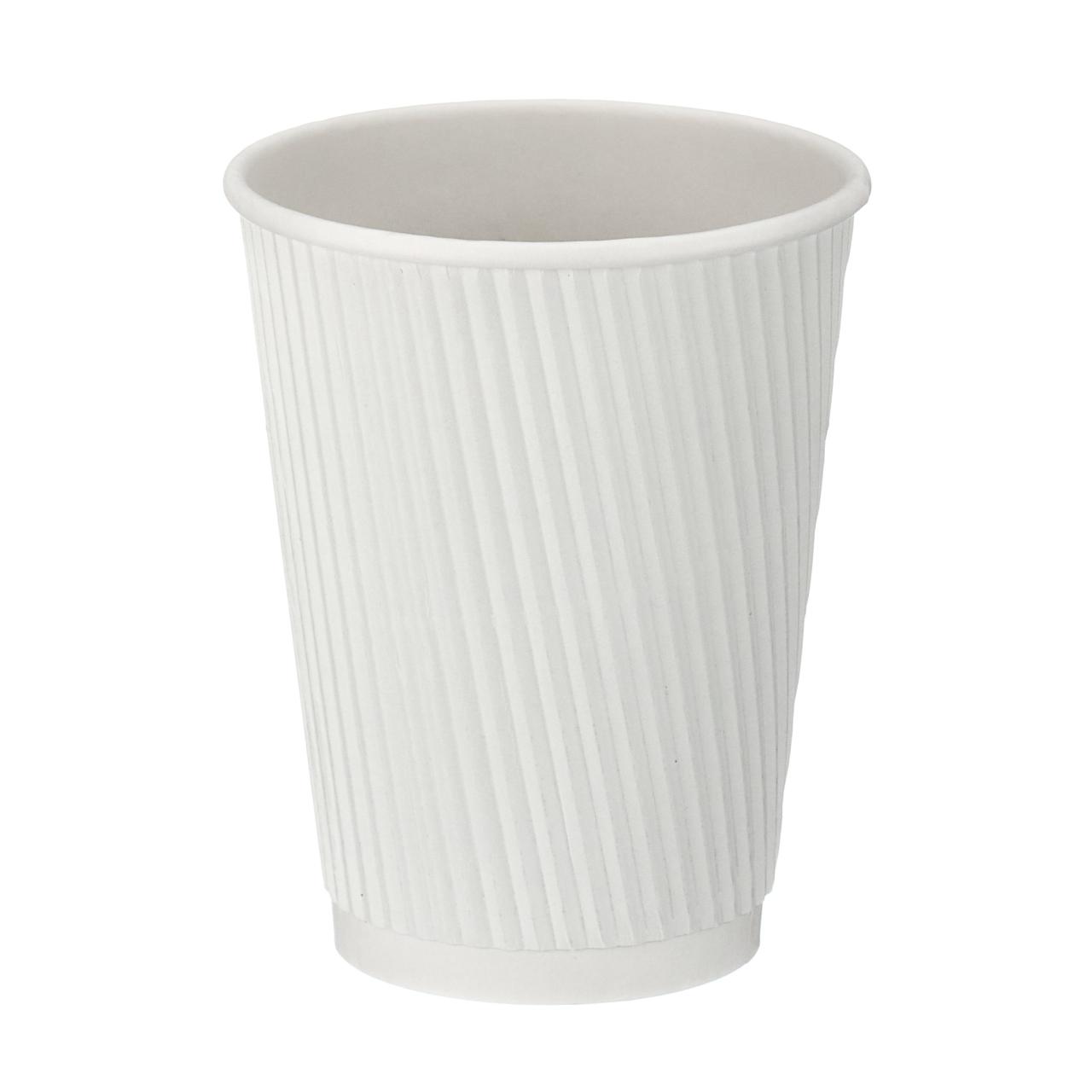 12oz Tall White Ripple Wall Hot Cup (PE Lined)