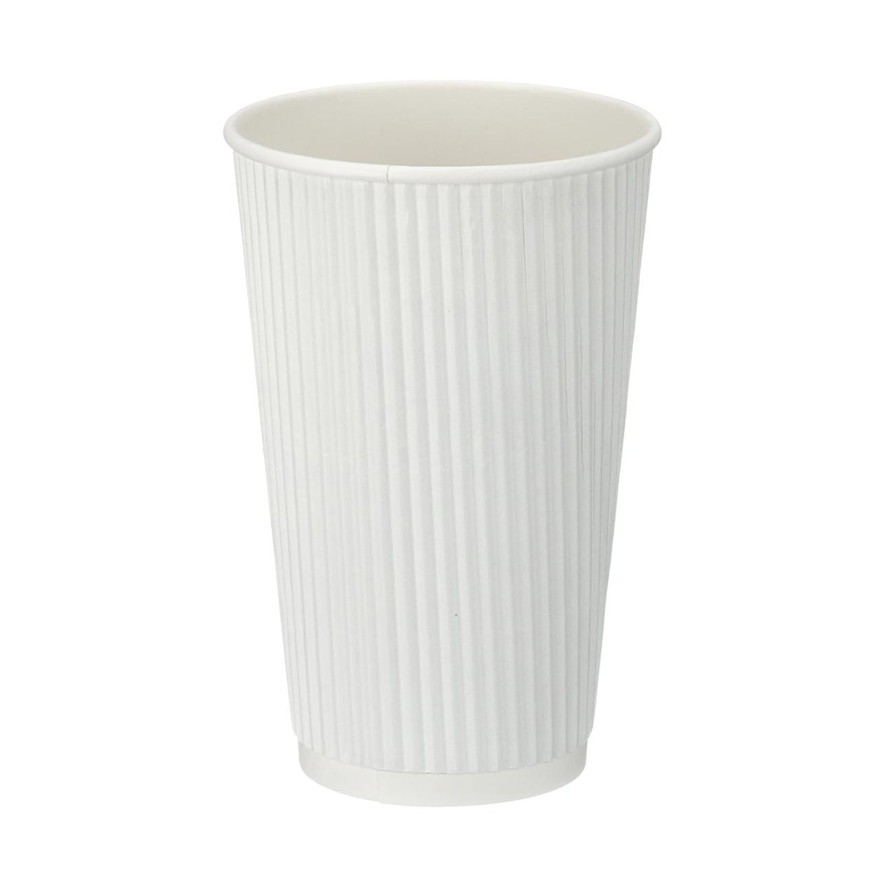 16oz White Ripple Wall Hot Cup (PE Lined)