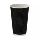 16oz Black Ripple Wall Hot Cup (PE Lined)