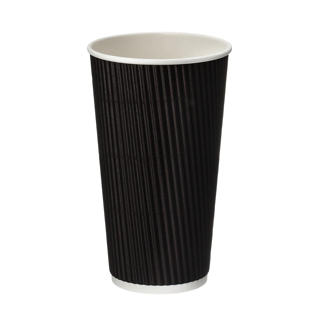 20oz Black Ripple Wall Hot Cup (PE Lined)