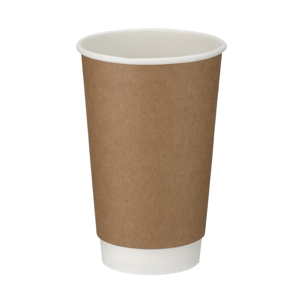 16oz Kraft Double Wall Hot Cup (PE Lined)