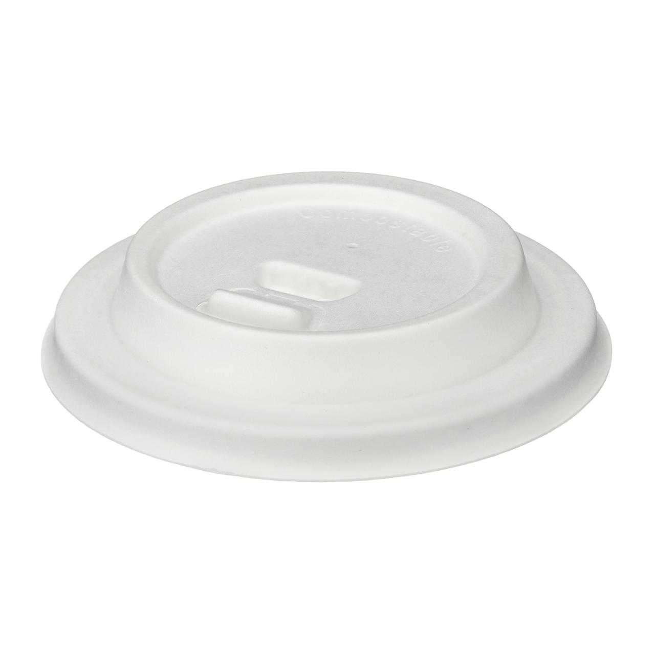 12/16oz White Moulded Fibre Lift & Lock Hot Cup Lid