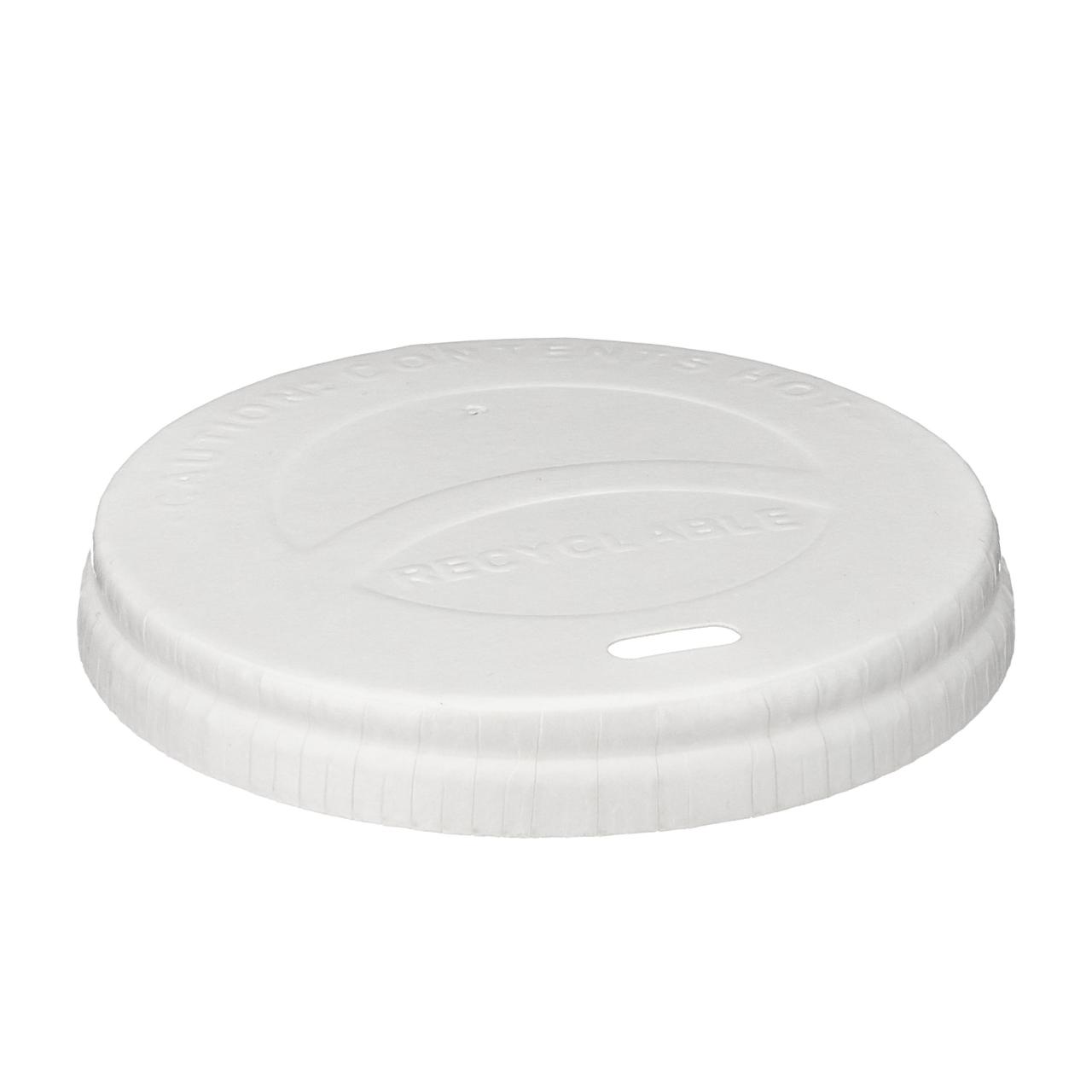 8oz White Paper Hot Cup Sip Lid (PE Lined)