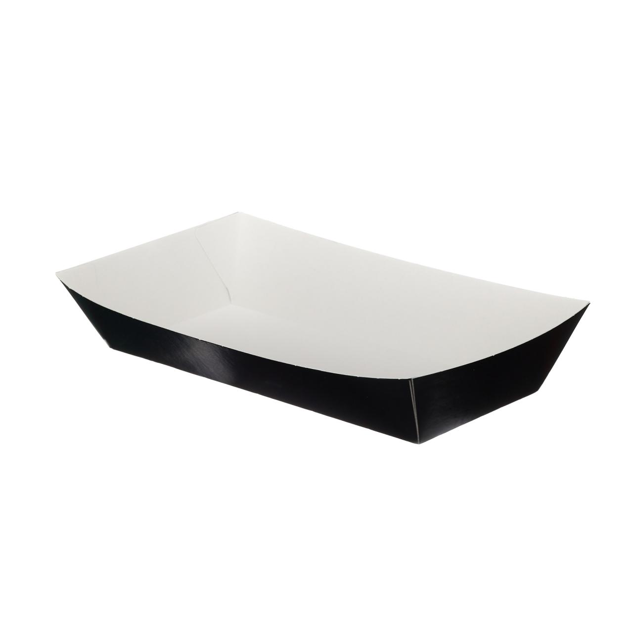 Medium Black Folded Board Meal Tray