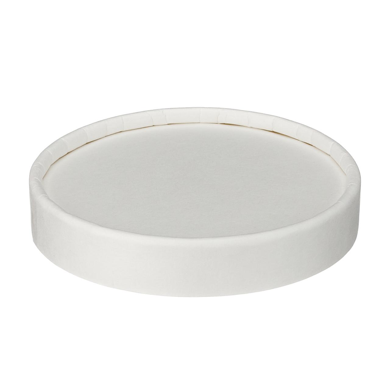 6oz White Ice Cream Tub Lid (PE Lined)