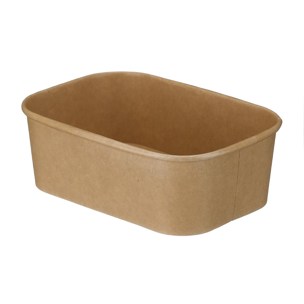 750ml Kraft Rectangular Bowl (PE Lined)