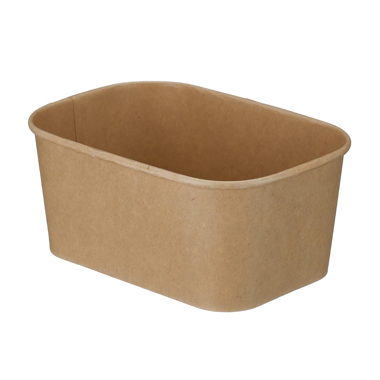 1000ml Kraft Rectangular Bowl (PE Lined)