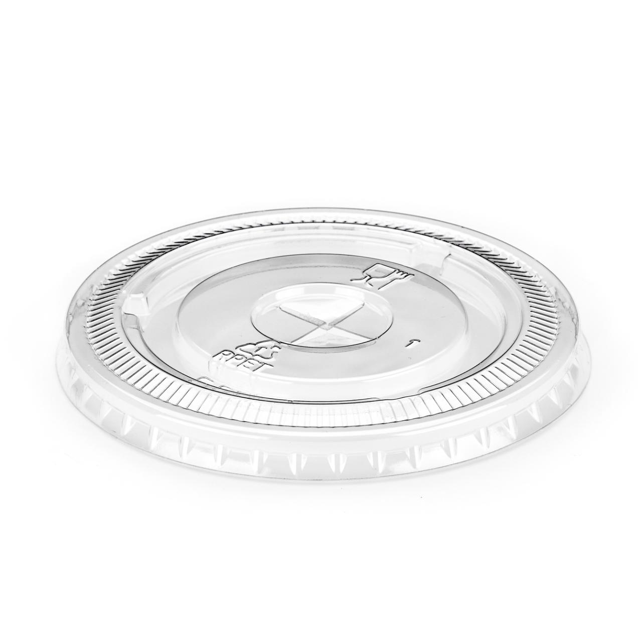 9oz Clear rPET Flat Cold Cup Lid with Straw Slot