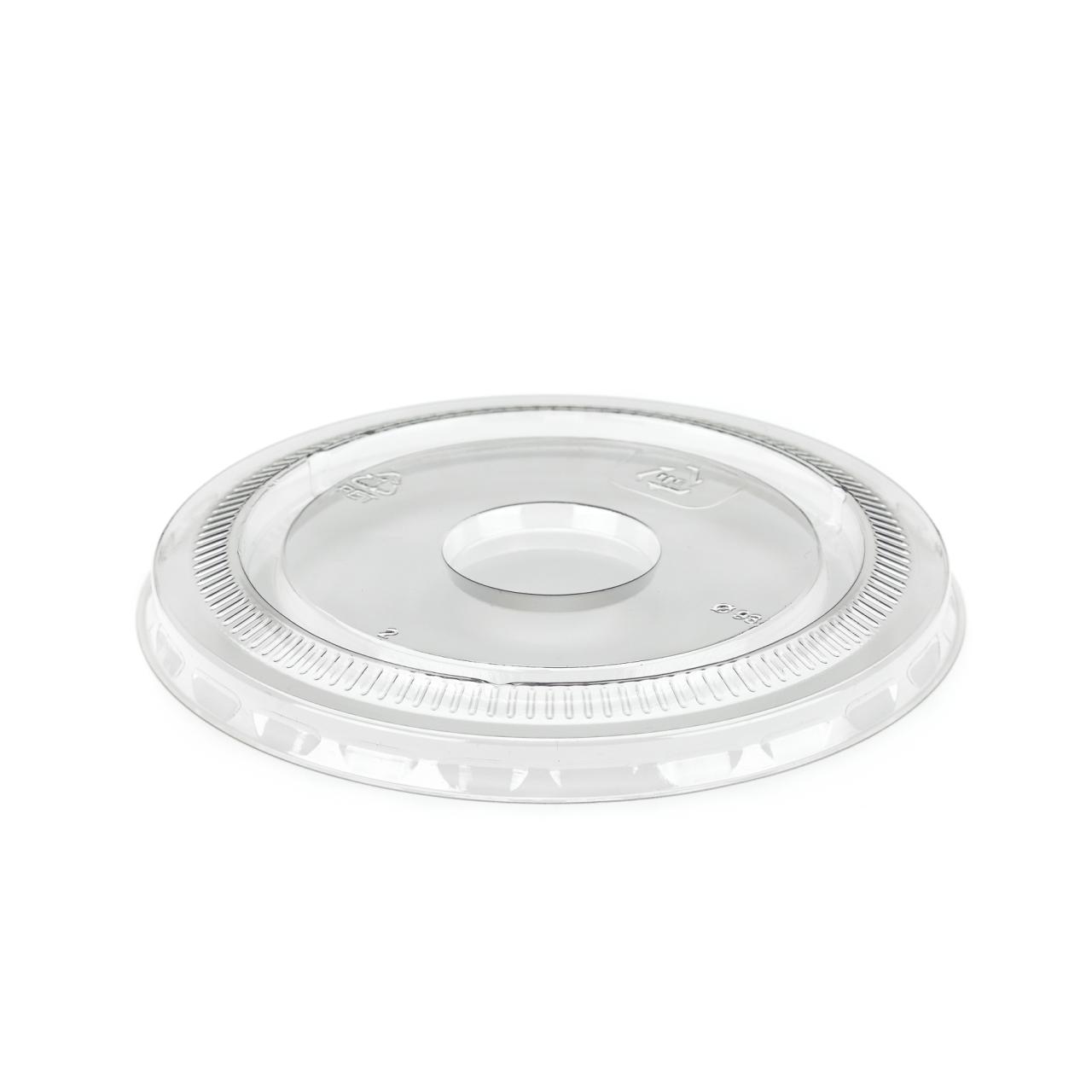 12oz Clear rPET Flat Cold Cup Lid No Hole