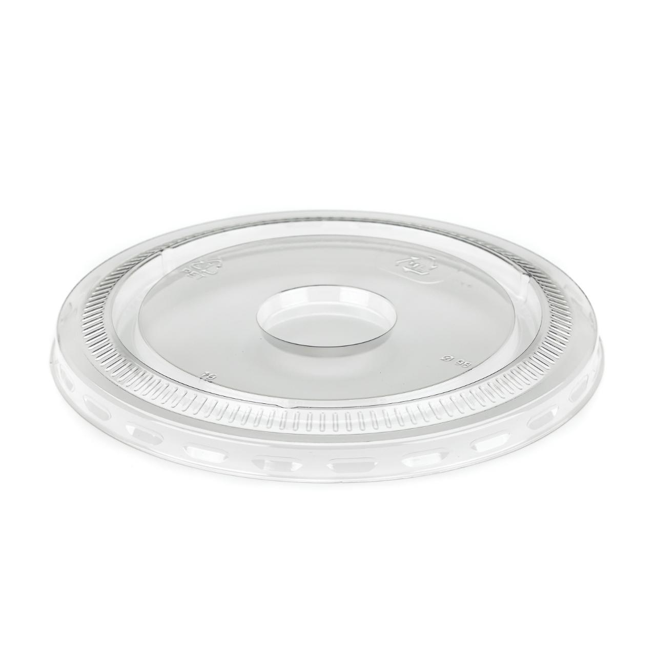 16oz Clear rPET Flat Cold Cup Lid No Hole