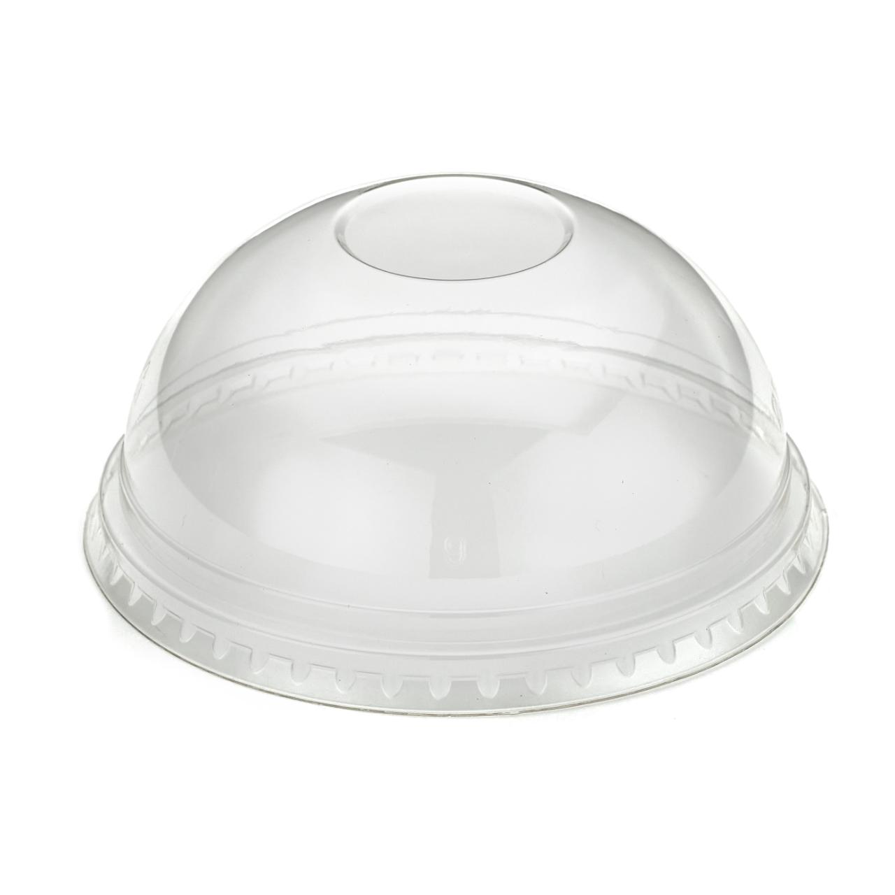 16oz Clear rPET Domed Cold Cup Lid No Hole