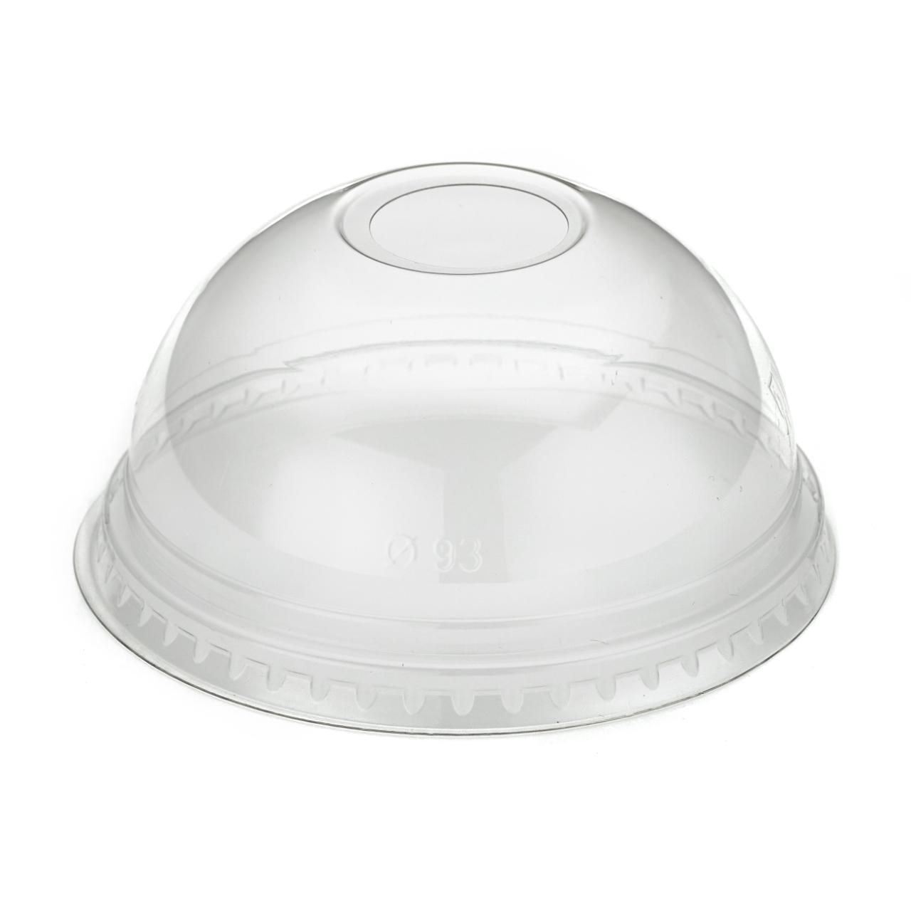 12oz Clear rPET Domed Cold Cup Lid With Hole